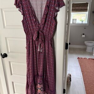 Chic High Low Dress in Pink and Purple